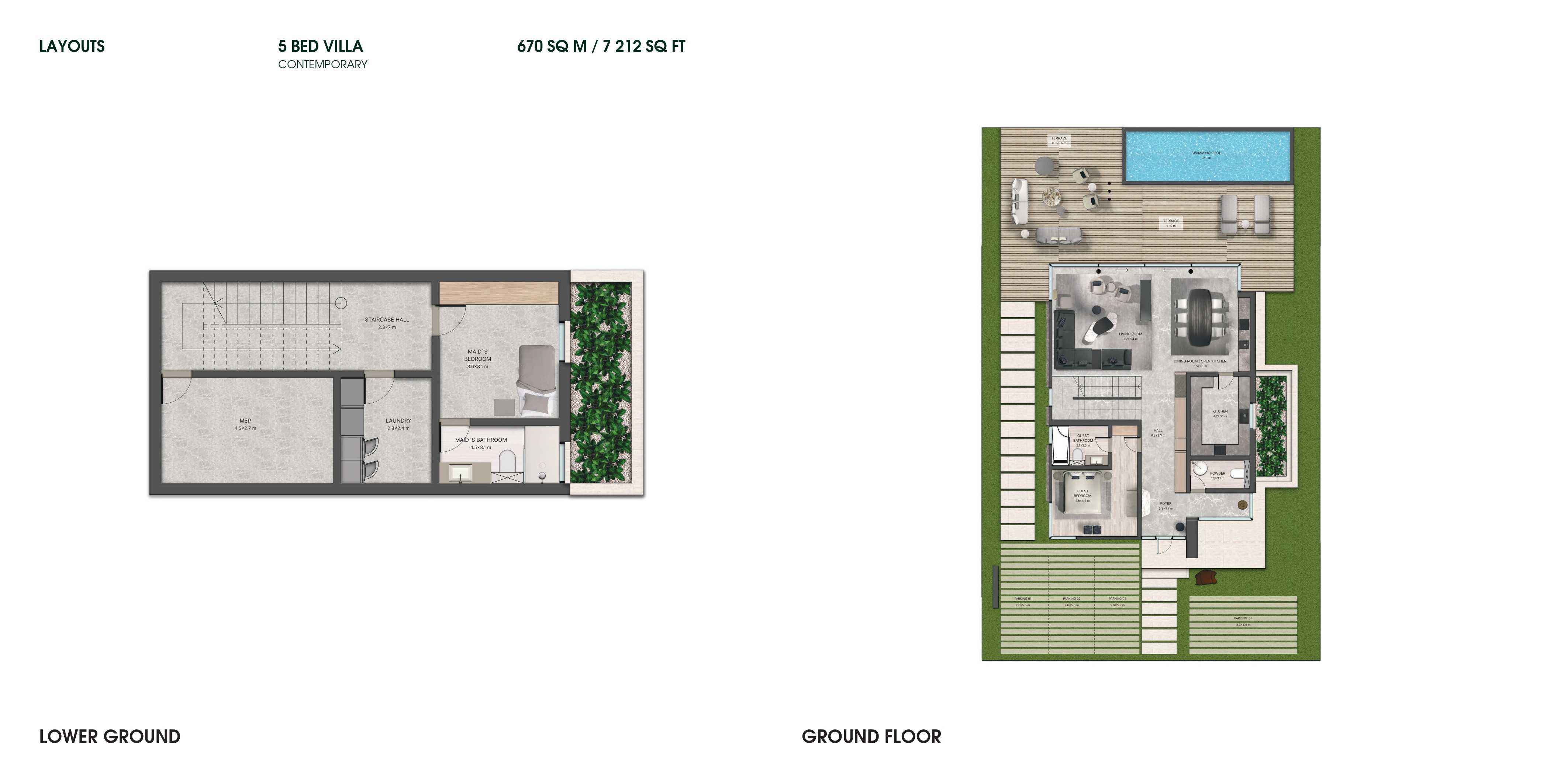 5BED Villa - Contemporary - Lower Ground Floor- Ground Floor